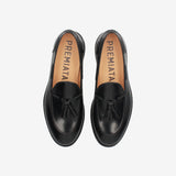 Tasseled Leather Loafer Black