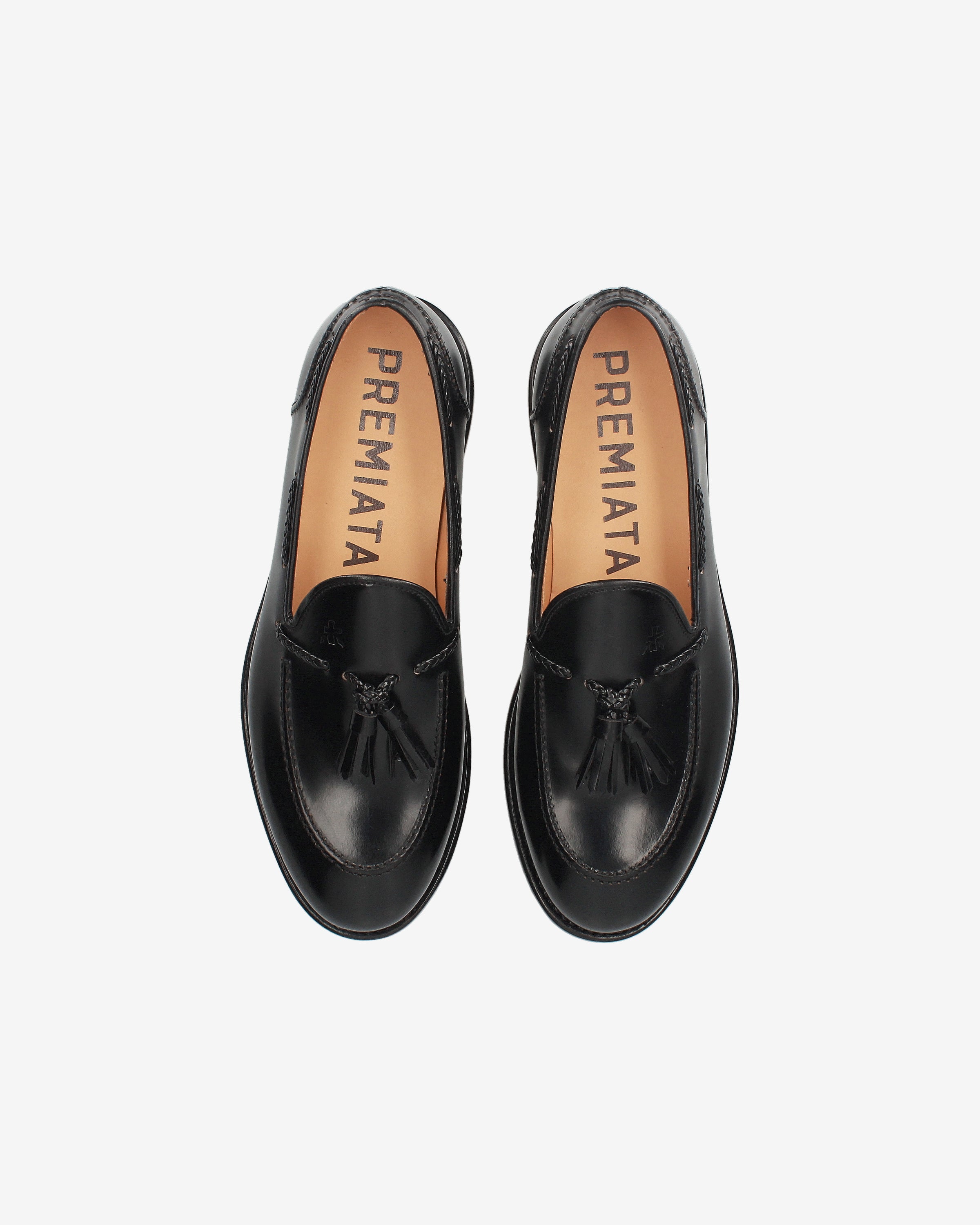 Tasseled Leather Loafer Black