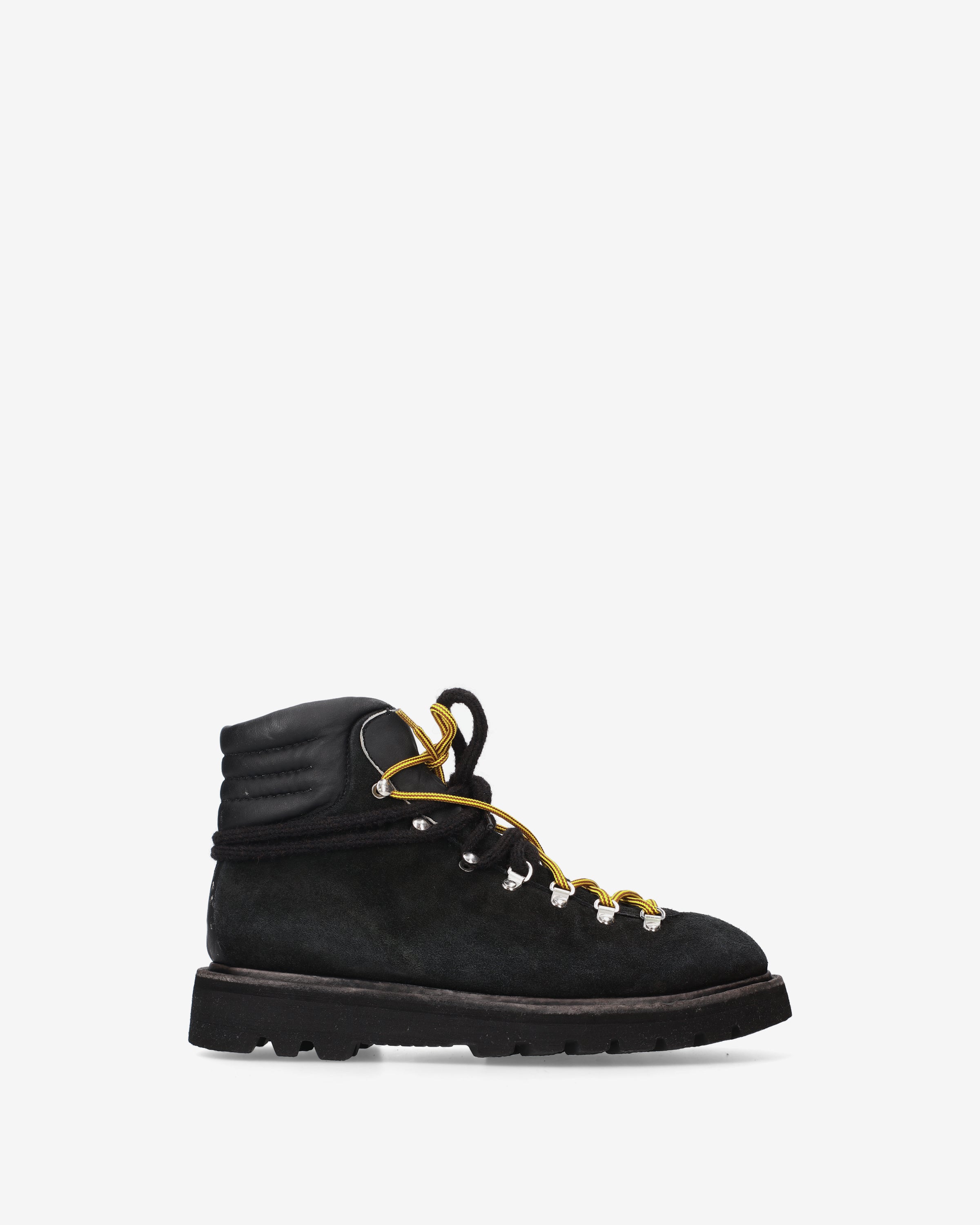 Cloth Lace-Up Ankle Boots Black