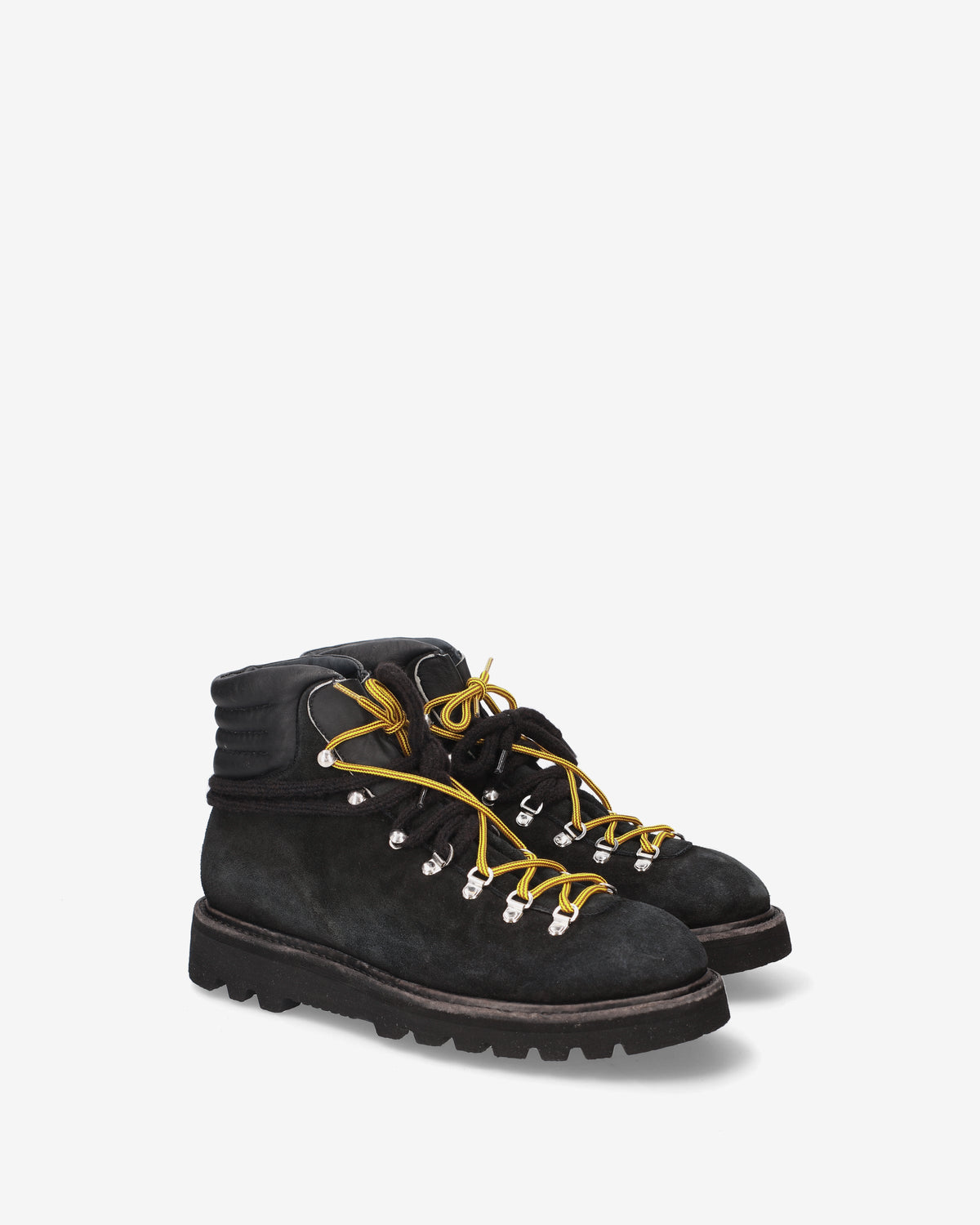 Cloth Lace-Up Ankle Boots Black