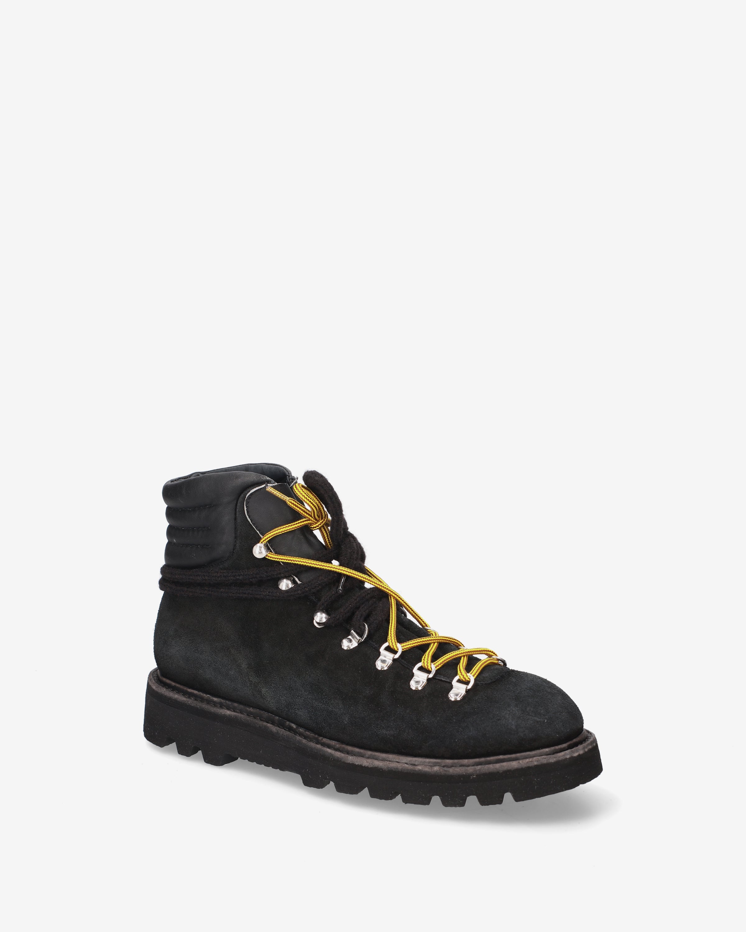 Cloth Lace-Up Ankle Boots Black