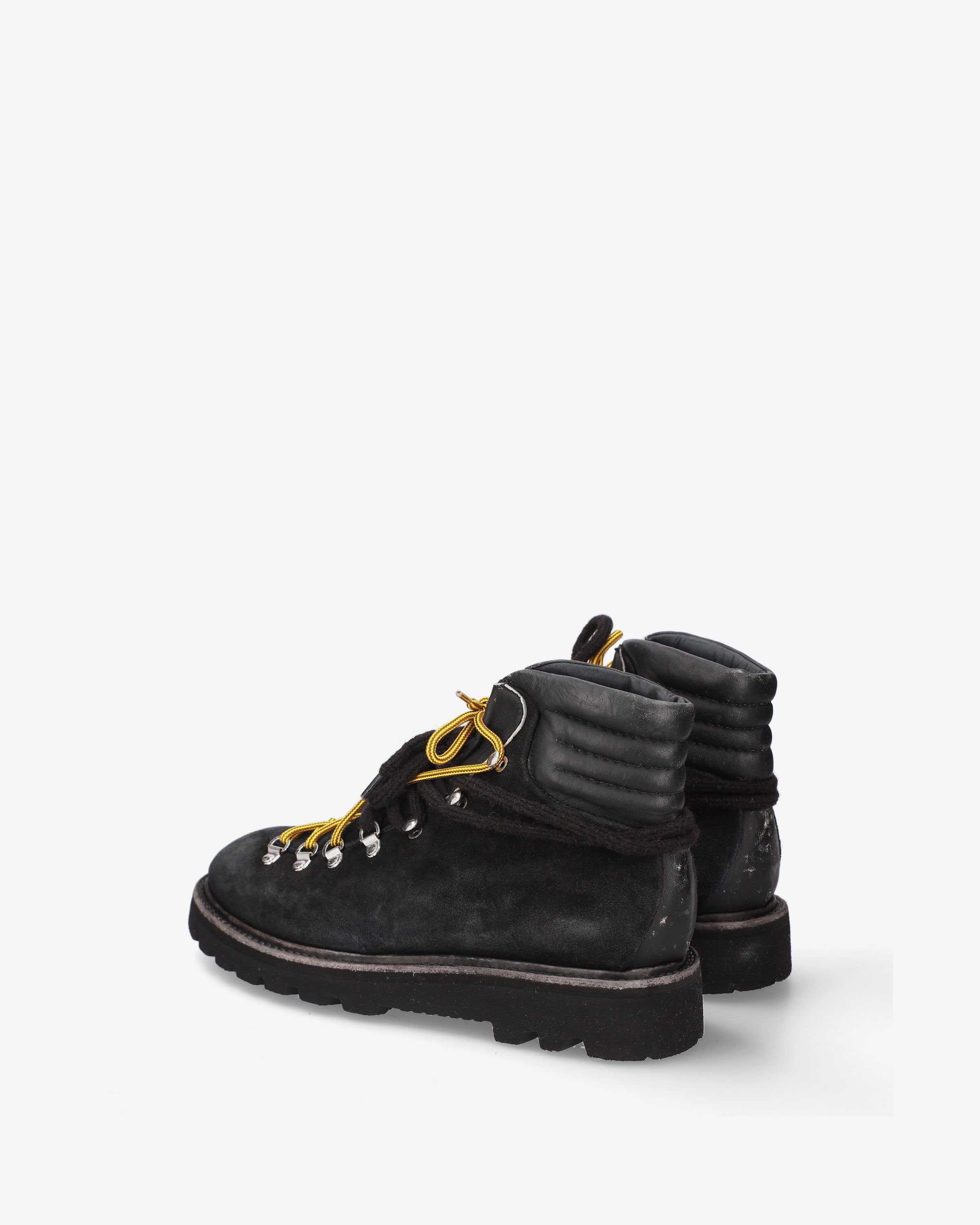 Cloth Lace-Up Ankle Boots Black