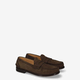 Brown suede loafers