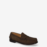 Brown suede loafers