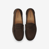 Brown suede loafers
