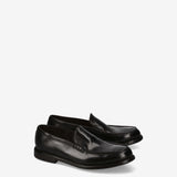 Loafer in Black Calfskin Leather with Leather Sole 32257A