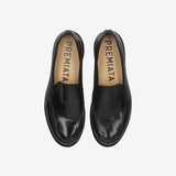Loafer in Black Calfskin Leather with Leather Sole 32257A