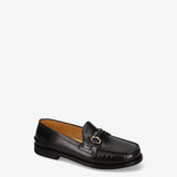 Leather loafers with buckle