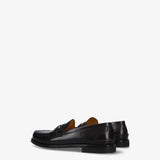Leather loafers with buckle