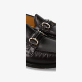 Leather loafers with buckle