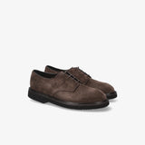 Brown Suede Leather Laced Shoes 32310F