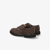 Brown Suede Leather Laced Shoes 32310F