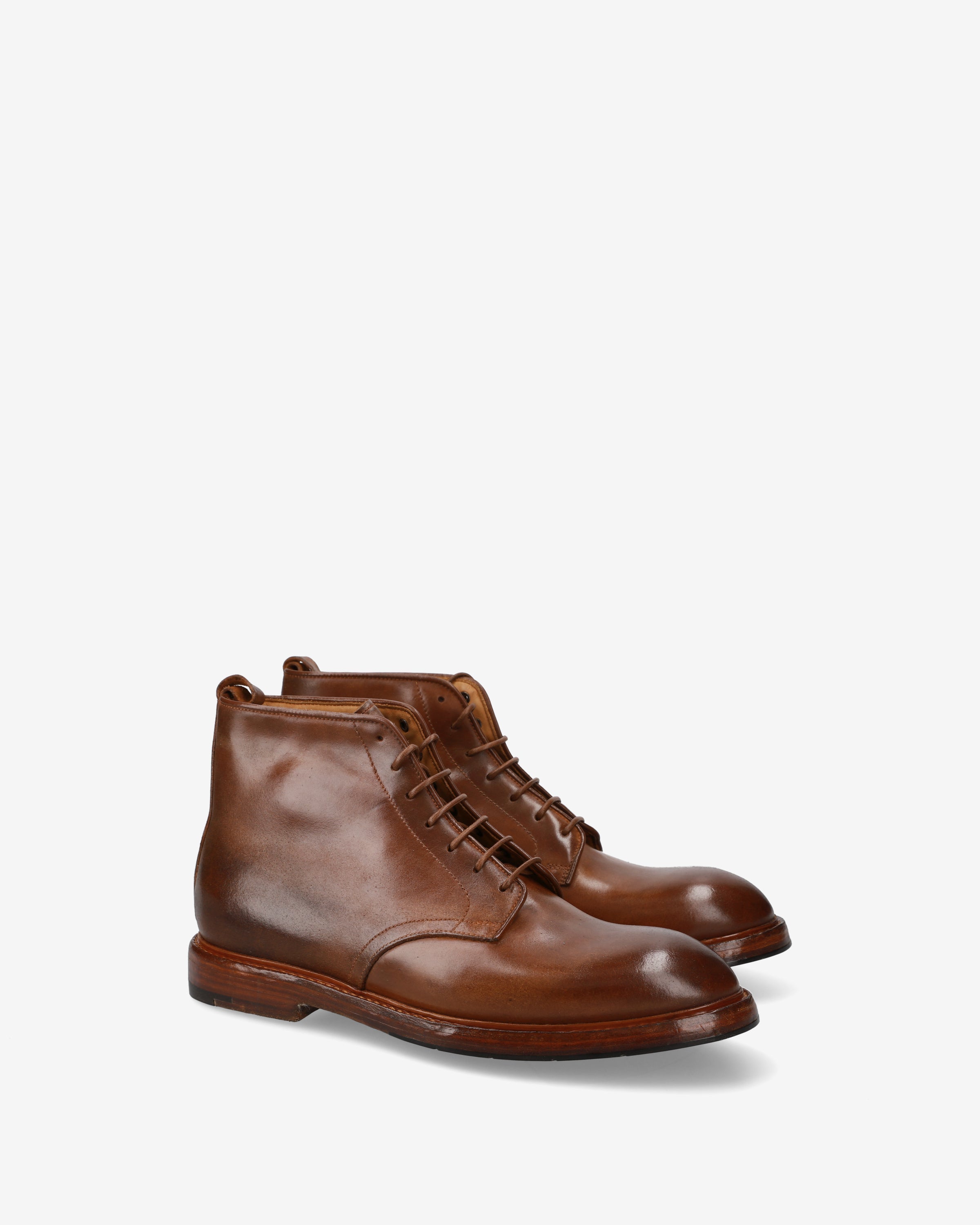 Cordovan Lace-Up Ankle Boots Oak