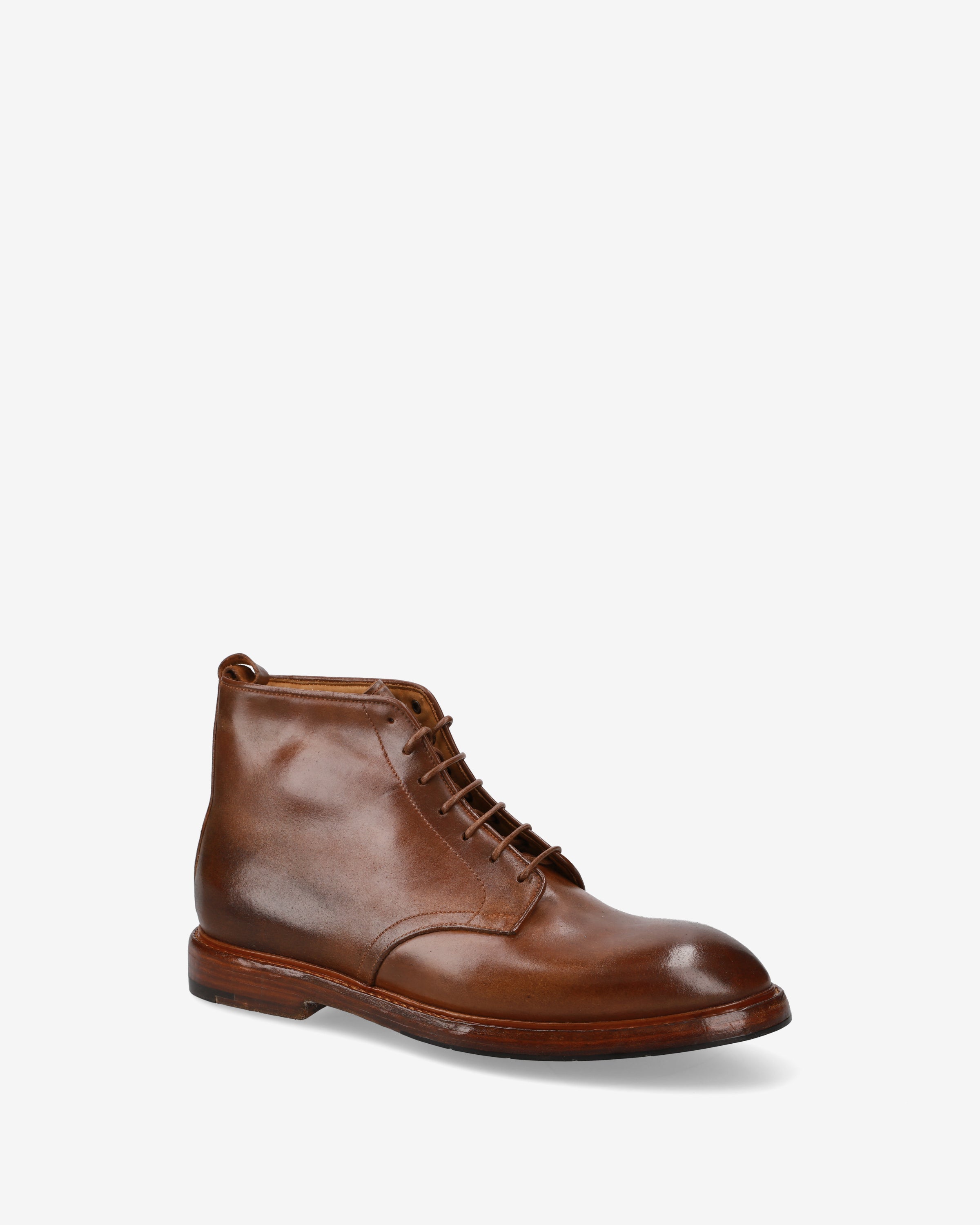Cordovan Lace-Up Ankle Boots Oak