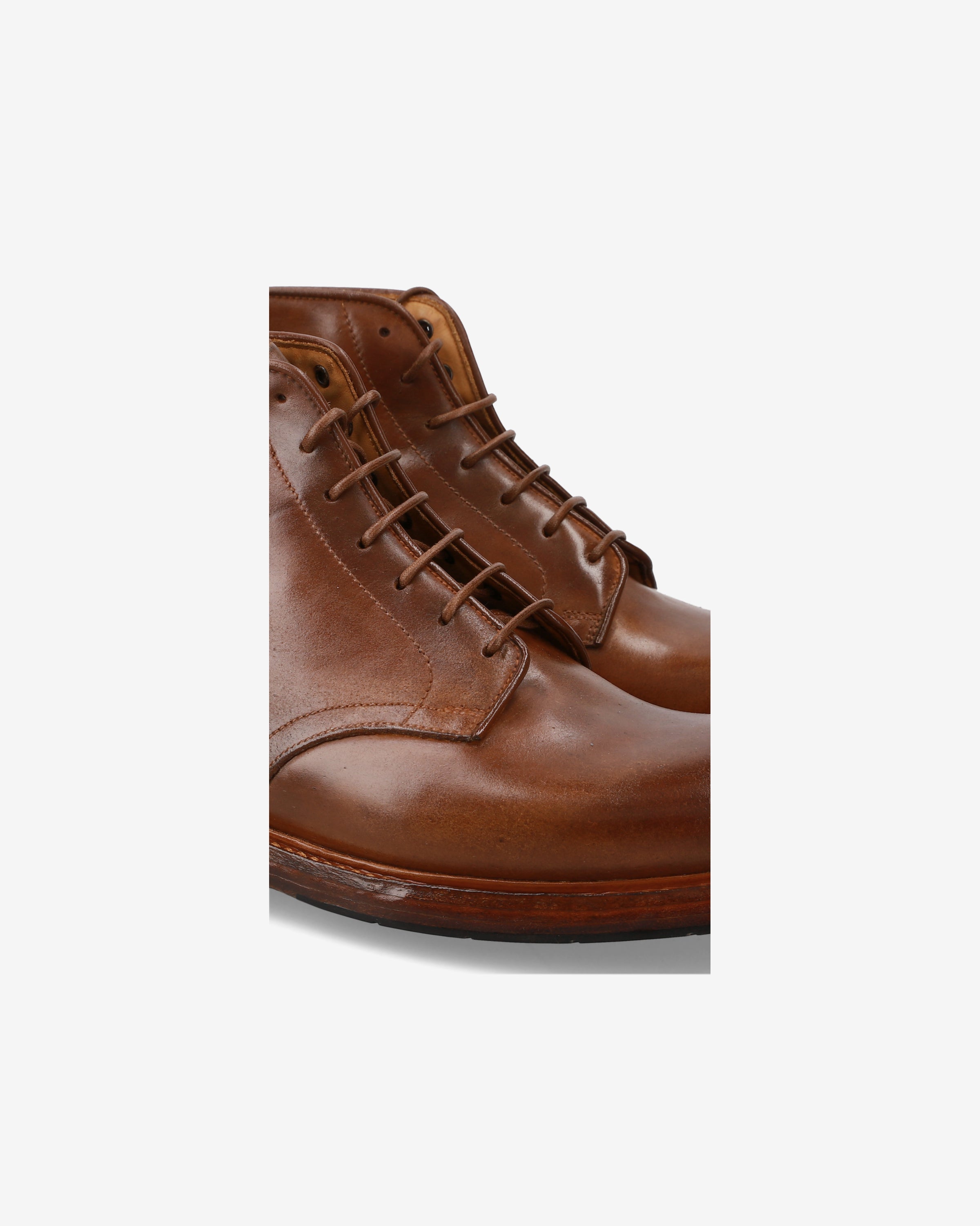 Cordovan Lace-Up Ankle Boots Oak