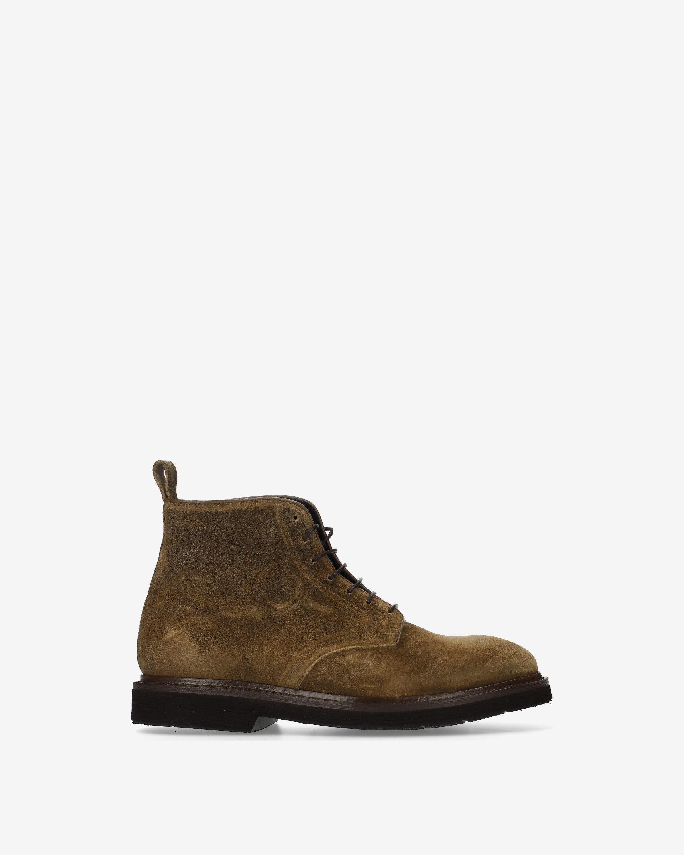 Suede Lace-Up Ankle Boots Mud