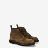 Suede Lace-Up Ankle Boots Mud