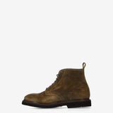 Suede Lace-Up Ankle Boots Mud