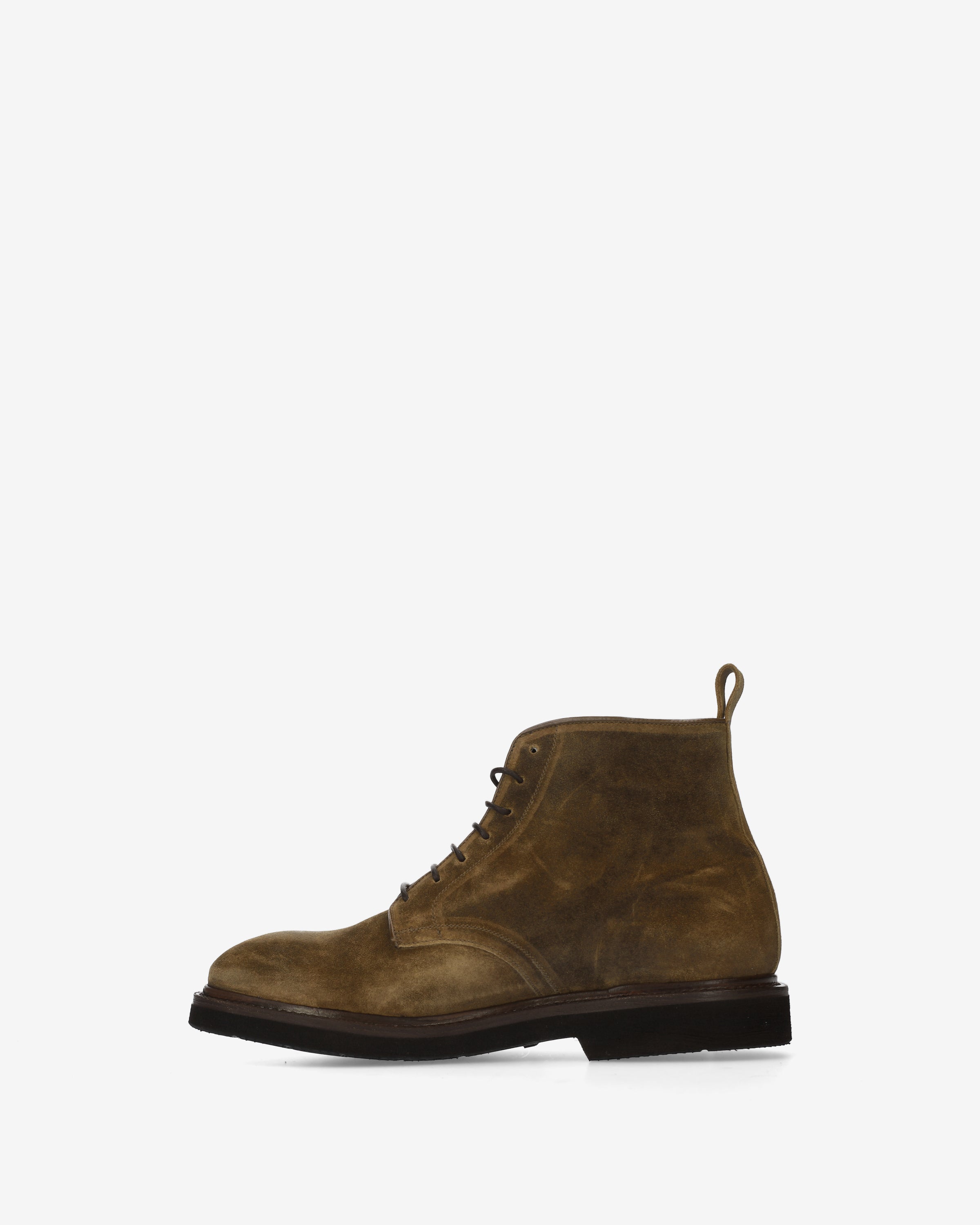 Suede Lace-Up Ankle Boots Mud