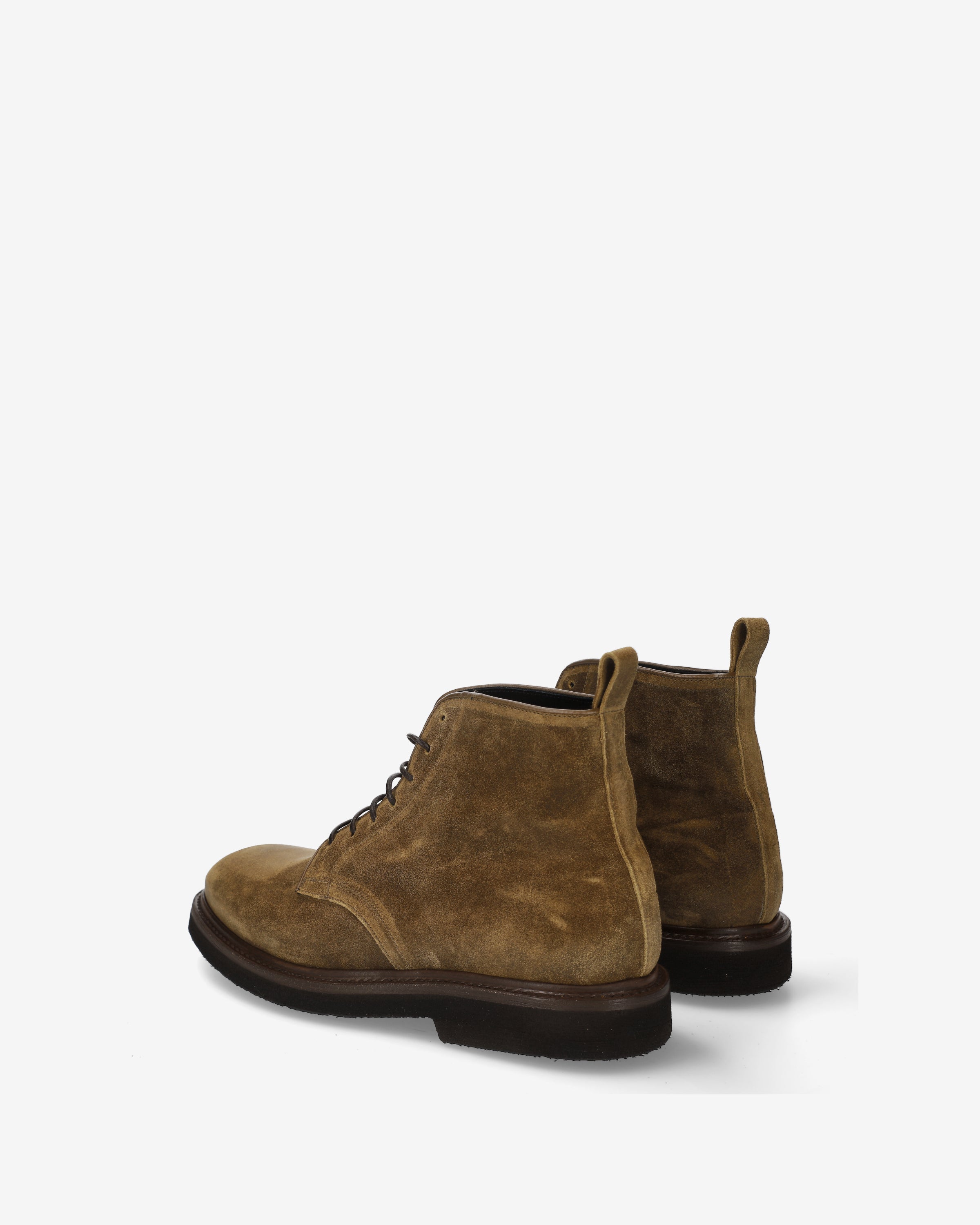 Suede Lace-Up Ankle Boots Mud