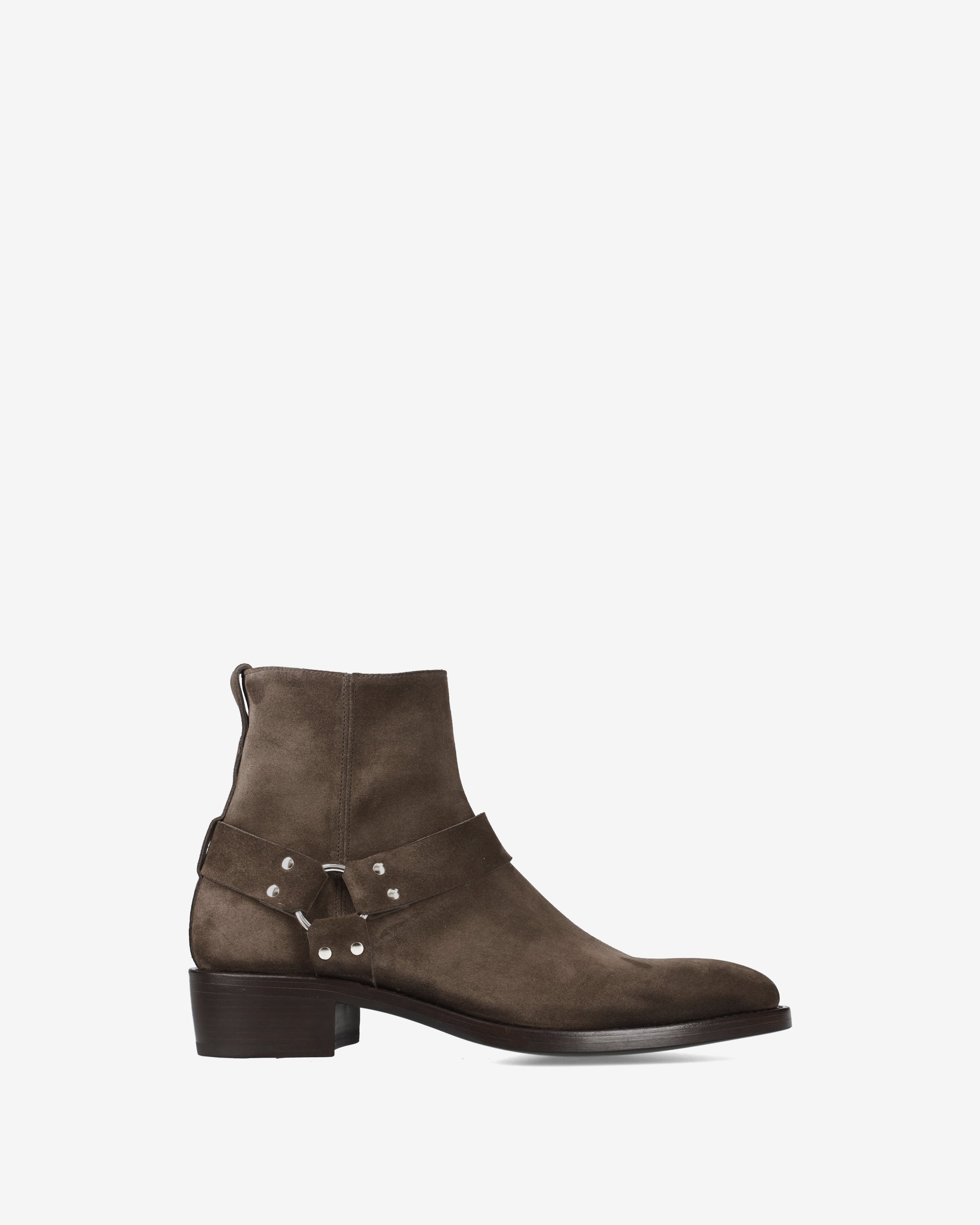Rain Leather Harness Ankle Boots Dark Brown - Premiata
