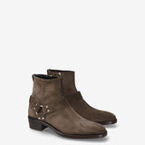 Rain Leather Harness Ankle Boots Dark Brown - Premiata