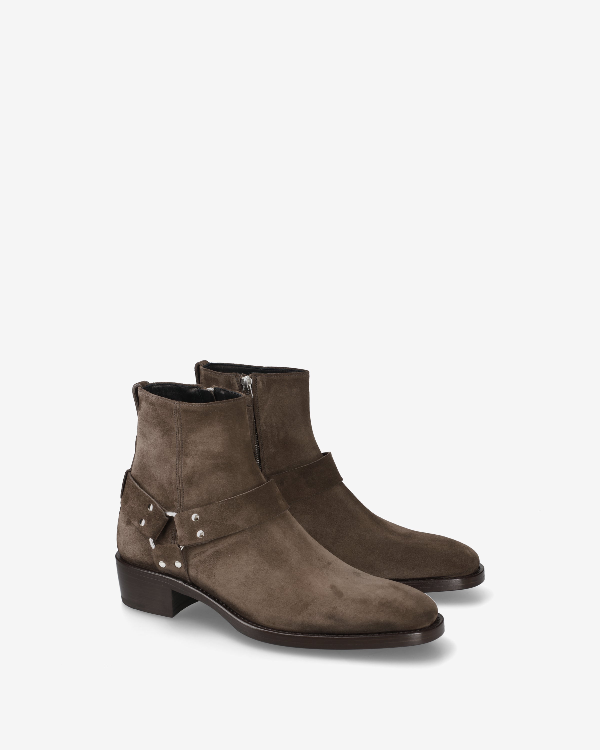 Rain Leather Harness Ankle Boots Dark Brown - Premiata
