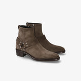Brown Suede Harness Boot