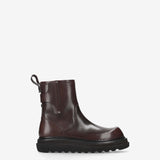 Smooth Leather Mid Boot Dark Brown