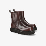 Smooth Leather Mid Boot Dark Brown