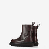 Smooth Leather Mid Boot Dark Brown
