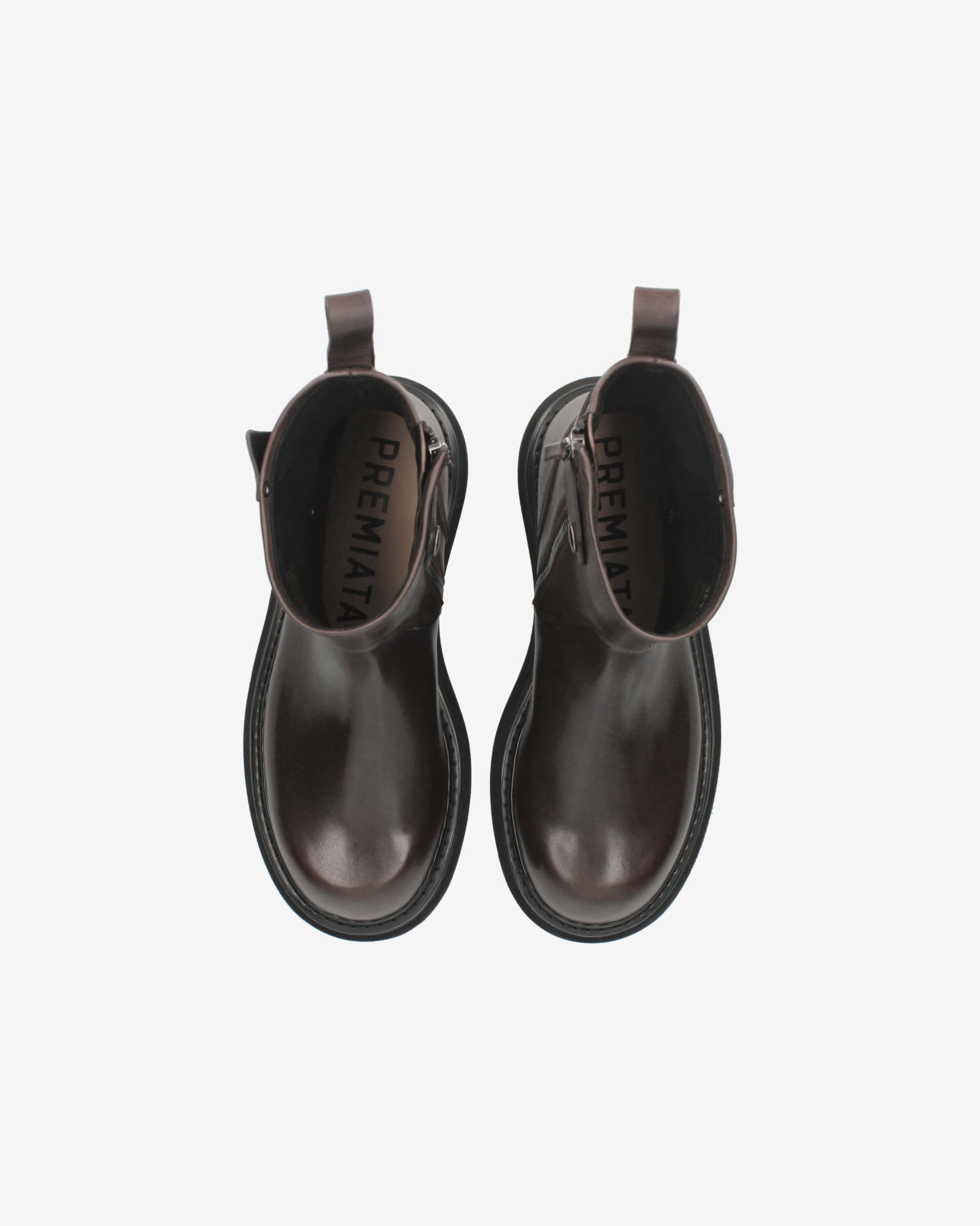 Smooth Leather Mid Boot Dark Brown – Premiata.us