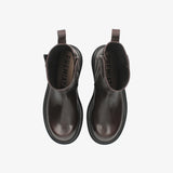 Smooth Leather Mid Boot Dark Brown