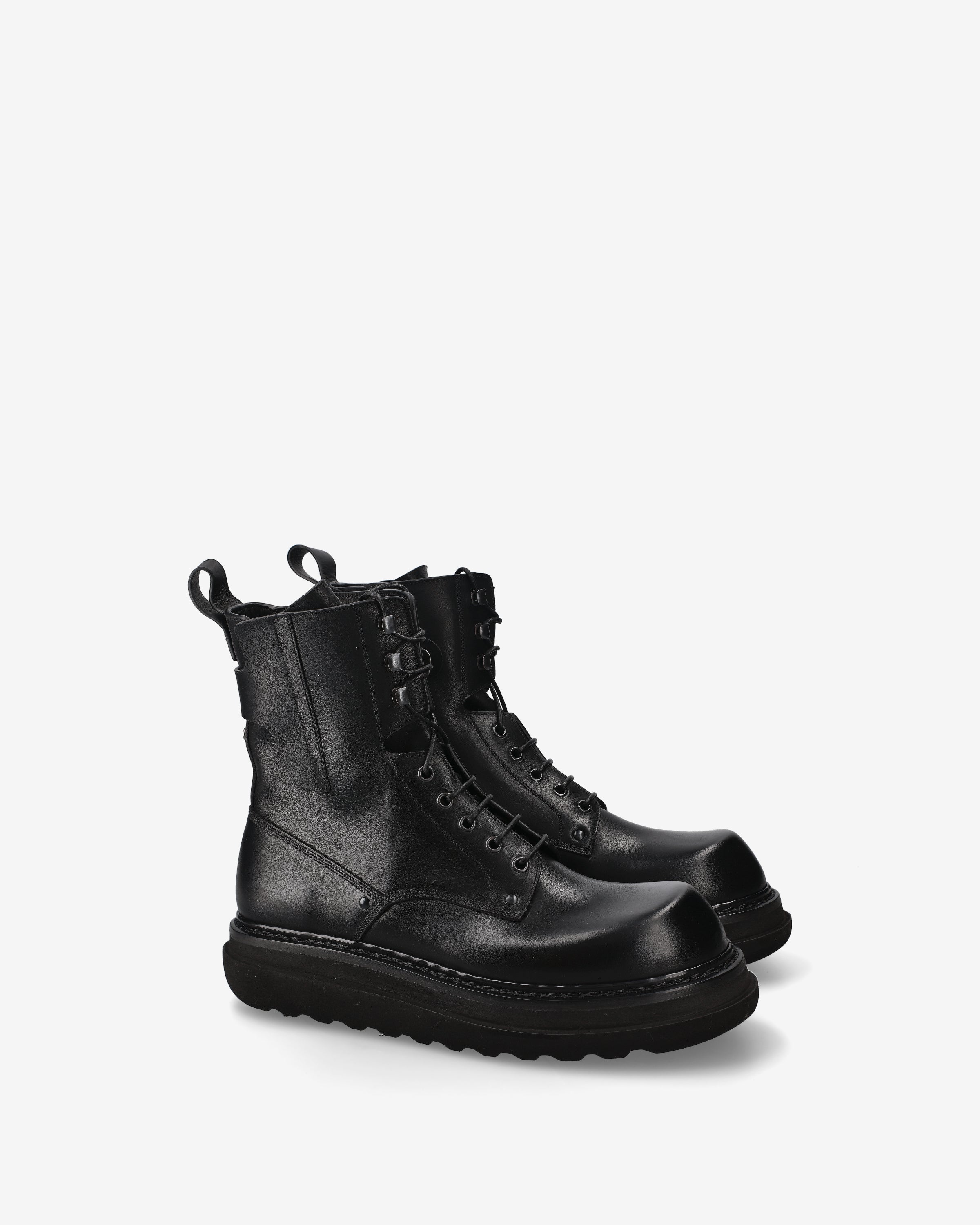 Leather Combat Boots Black - Premiata