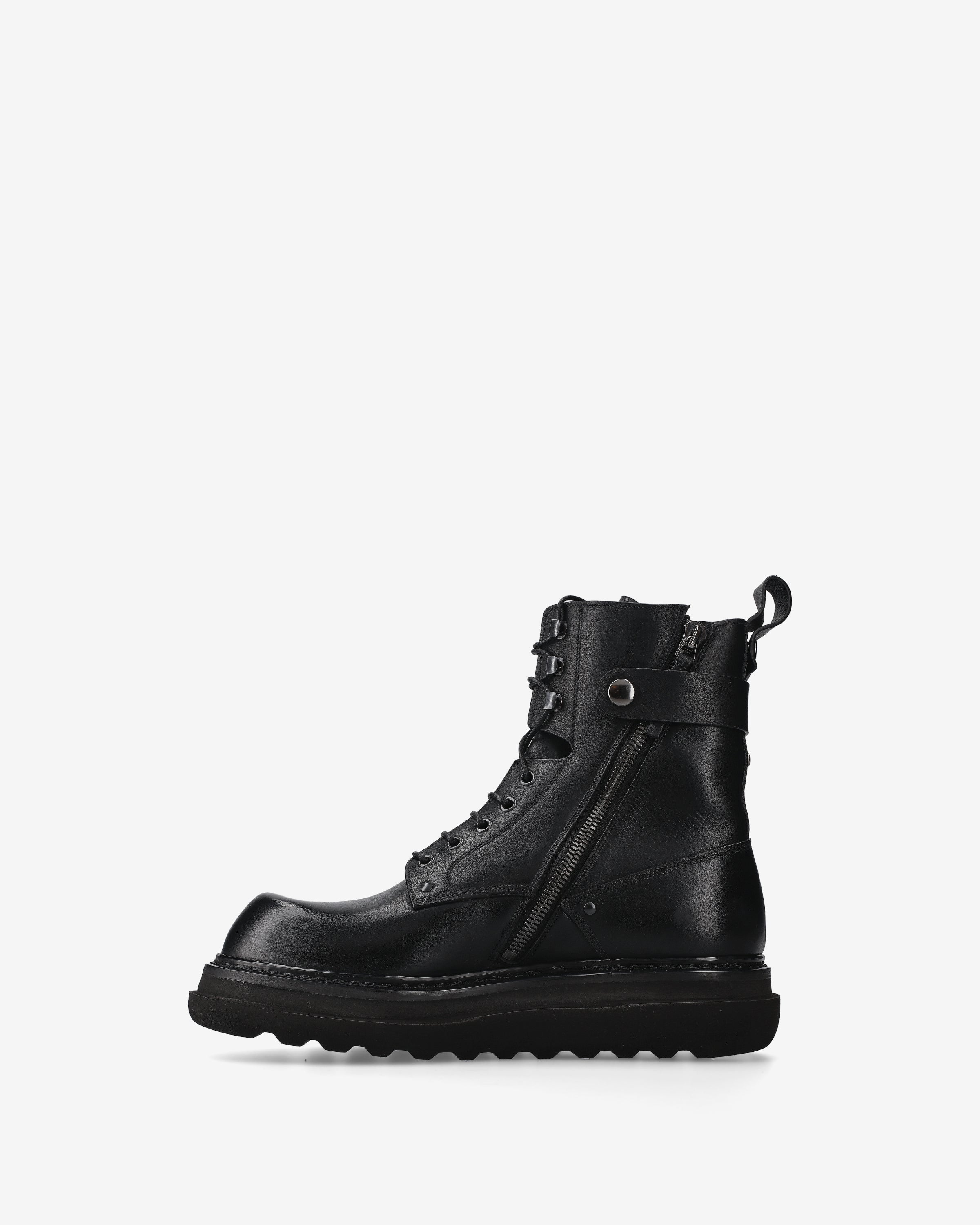Leather Combat Boots Black - Premiata