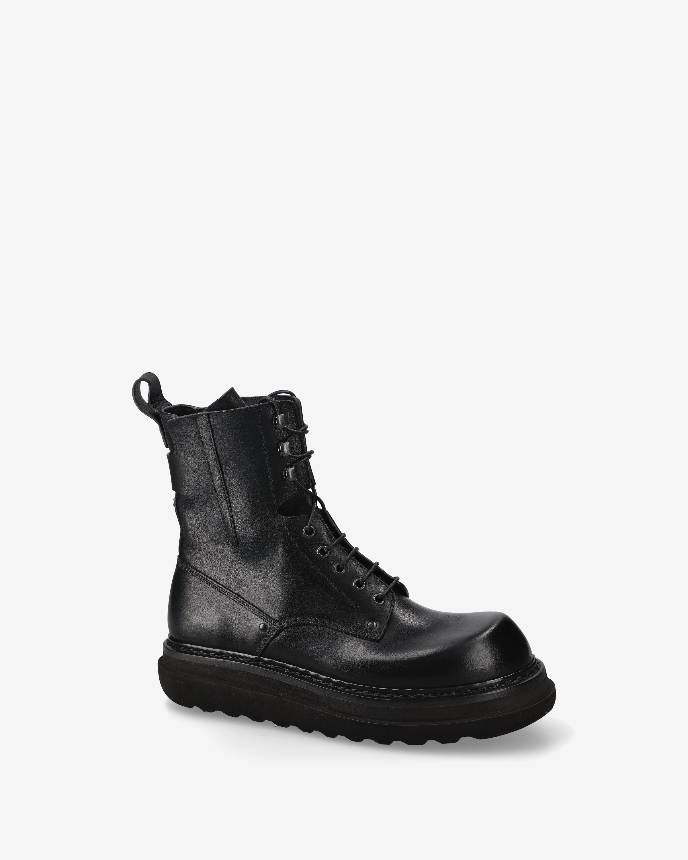 Leather Combat Boots Black - Premiata