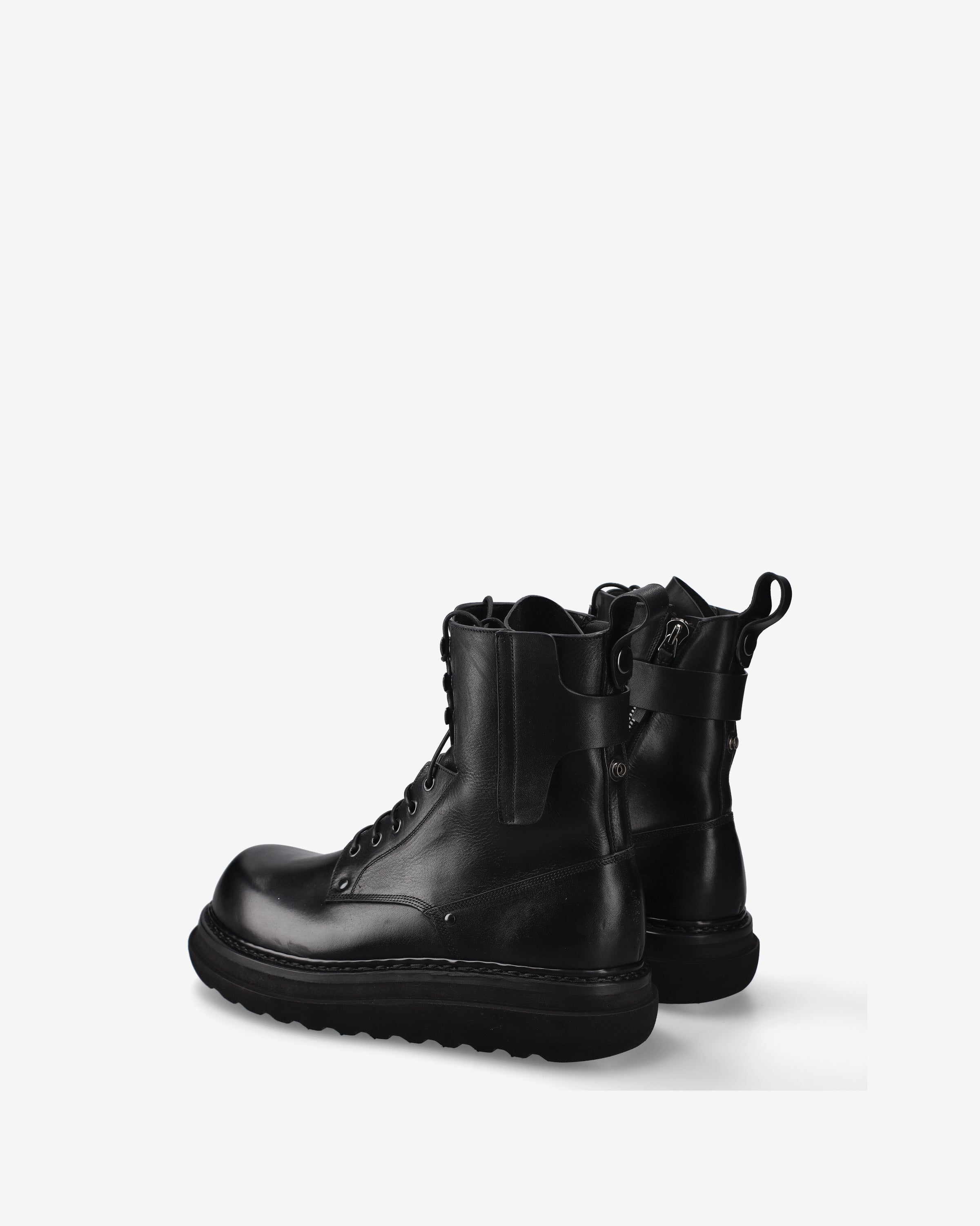 Leather Combat Boots Black - Premiata