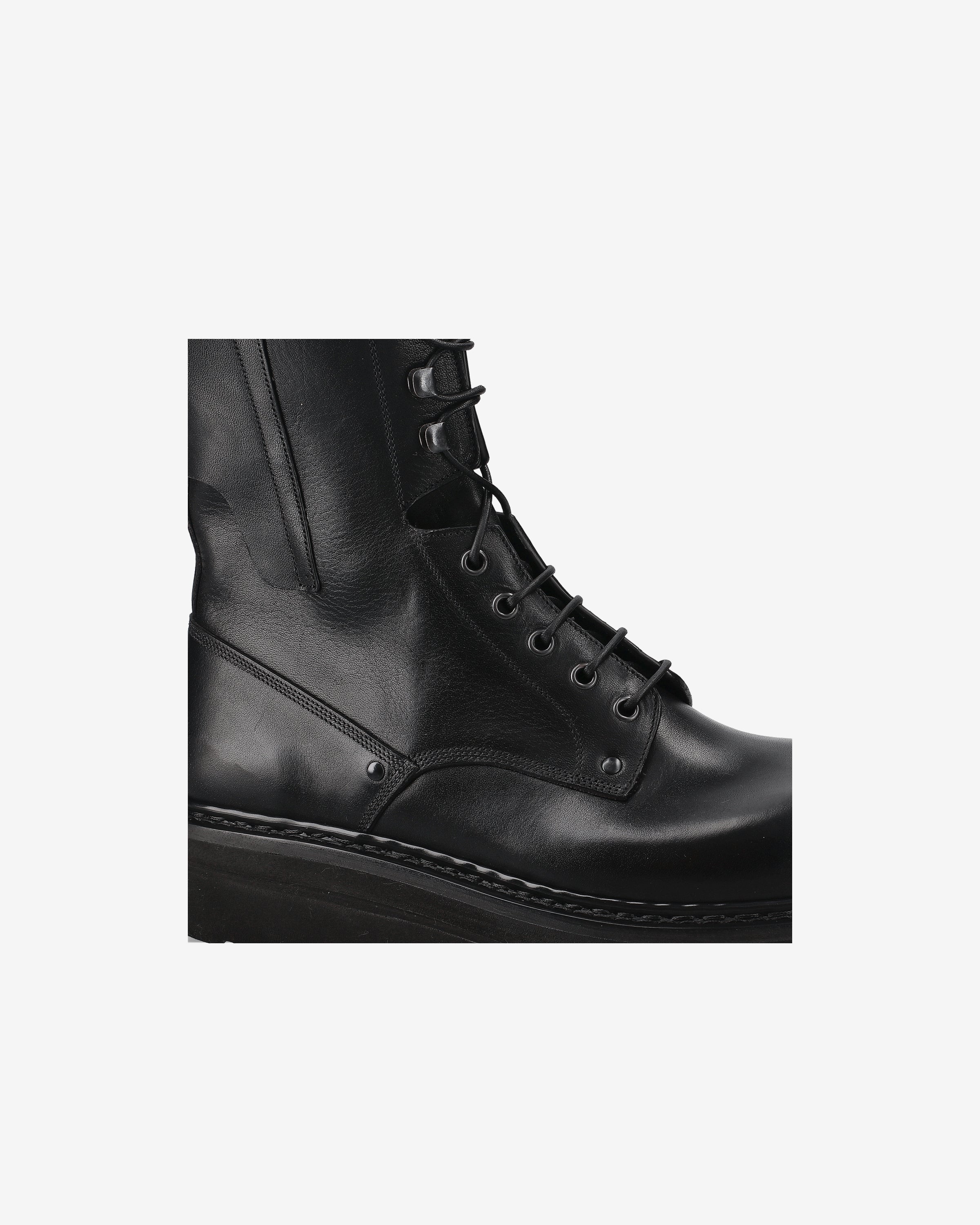 Leather Combat Boots Black - Premiata