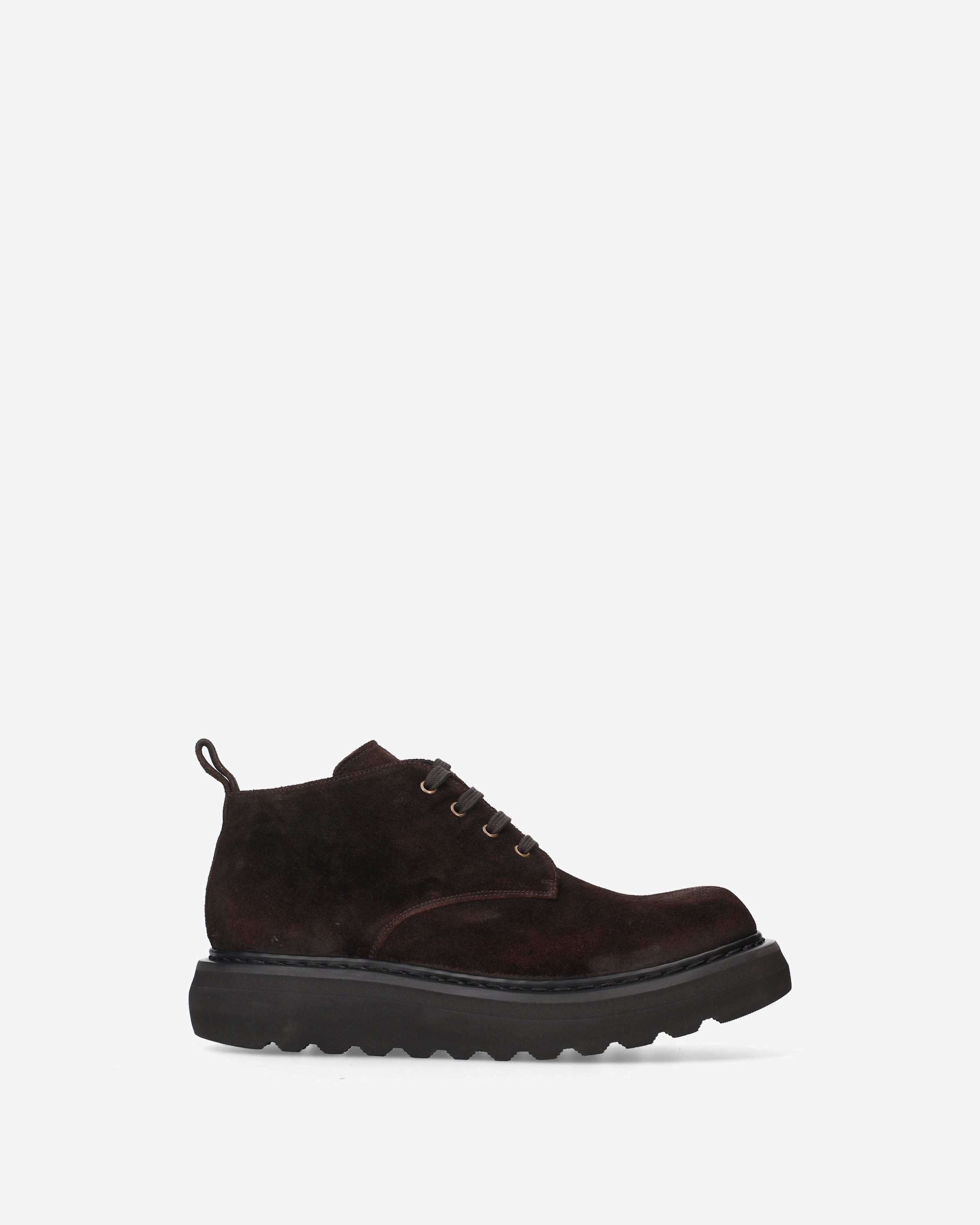 Platform Lace-Up Ankle Boots Brown