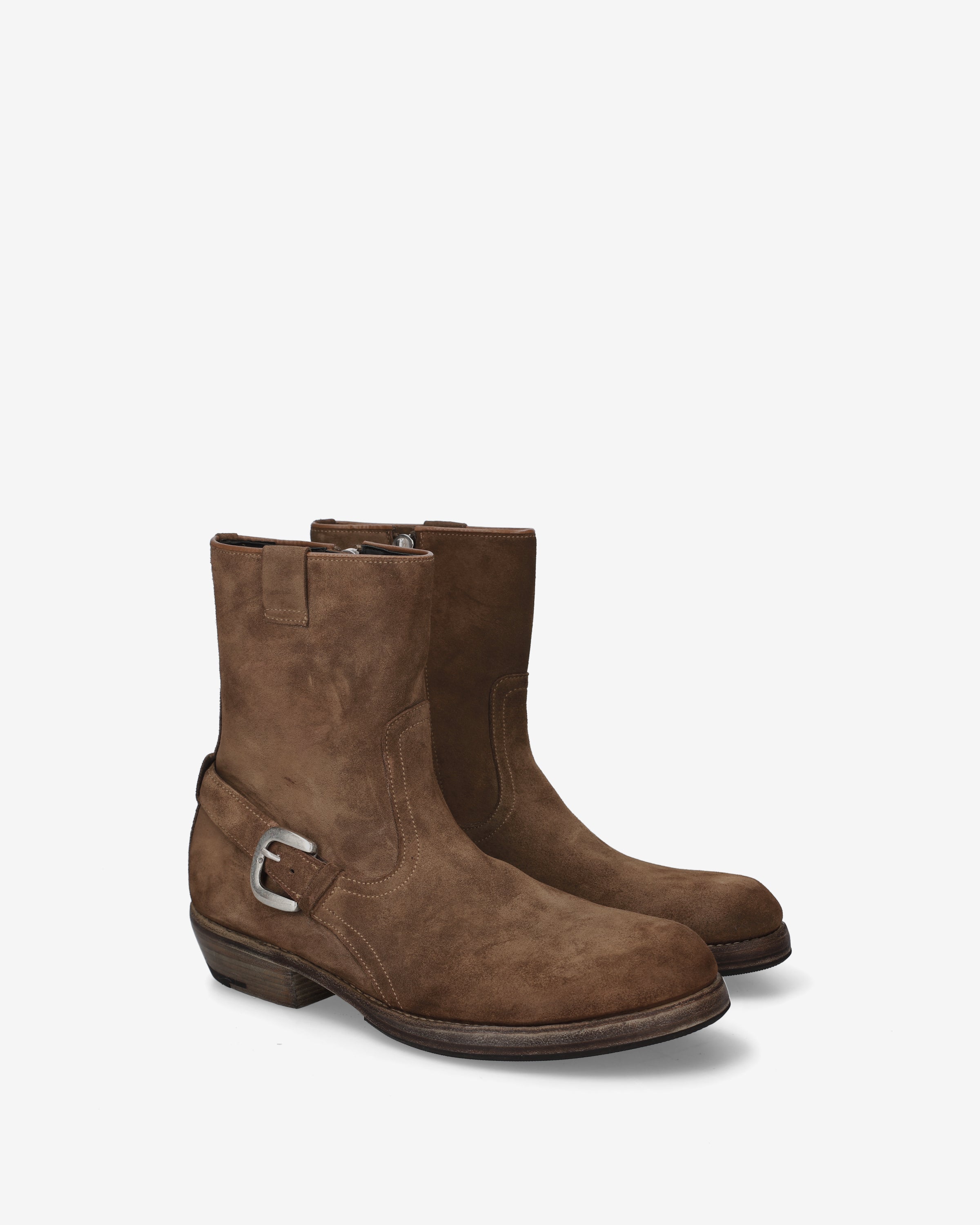 Vintage Biker Ankle Boots Brown