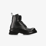 Smooth Leather Lace-Up Boot Black