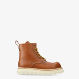 Smooth Leather Moc-Toe Boot Tan