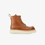 Smooth Leather Moc-Toe Boot Tan