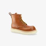 Smooth Leather Moc-Toe Boot Tan