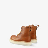 Smooth Leather Moc-Toe Boot Tan