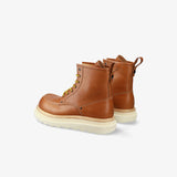 Smooth Leather Moc-Toe Boot Tan
