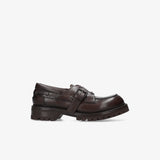 Smooth Leather Buckle Loafer Dark Brown