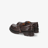 Smooth Leather Buckle Loafer Dark Brown
