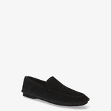 Black Structured Suede Loafers