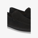 Black Structured Suede Loafers